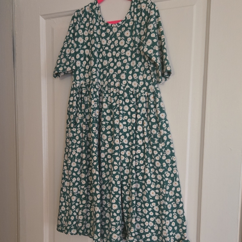 Hanna Andersson Green Floral Kids Dress